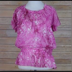 Pink paisley pattern blouse